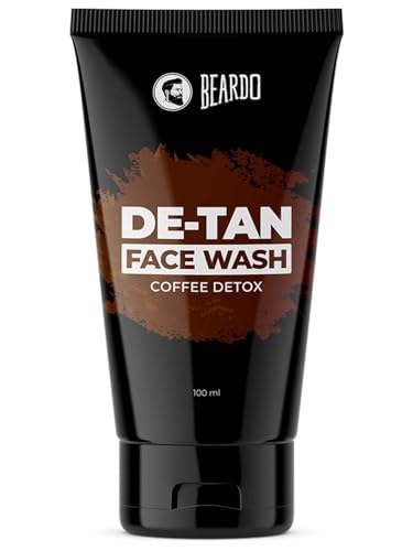 Beardo DeTan Face Wash for Men | With Vitamin E, Aloe Vera & Coffee | All in One Tan removal Face Wash for Men | Exfoliates, Brightens and Hydrates Skin | All Skin type | 100ml